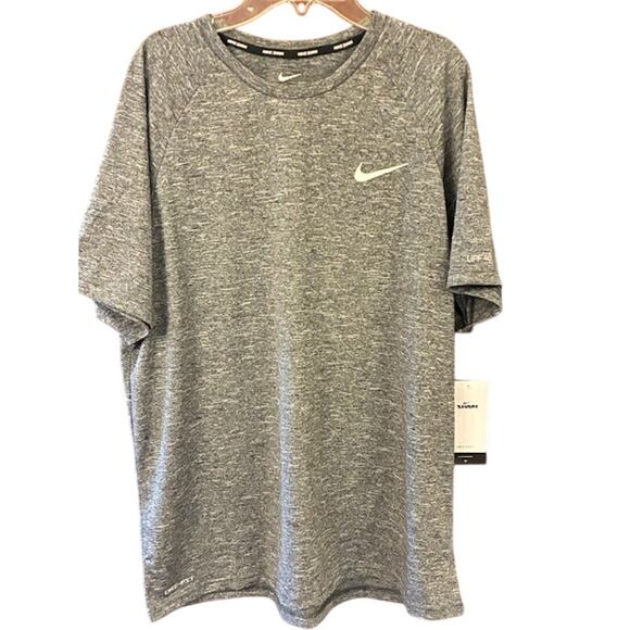 Nike Swim Dri-Fit Gray Heather T-Shirt Sun Protection UPF40+ NWT $40 Large NWTs - Picture 1 of 8